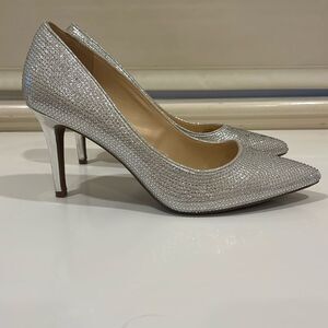 Jessica Simpson Sparkly silver rhinestone pumps
